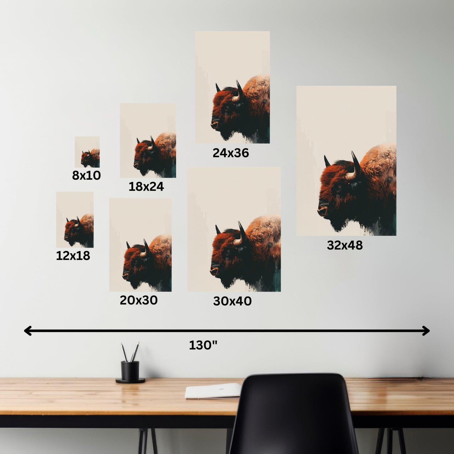 Bison - Illustration Canvas Gallery Wraps