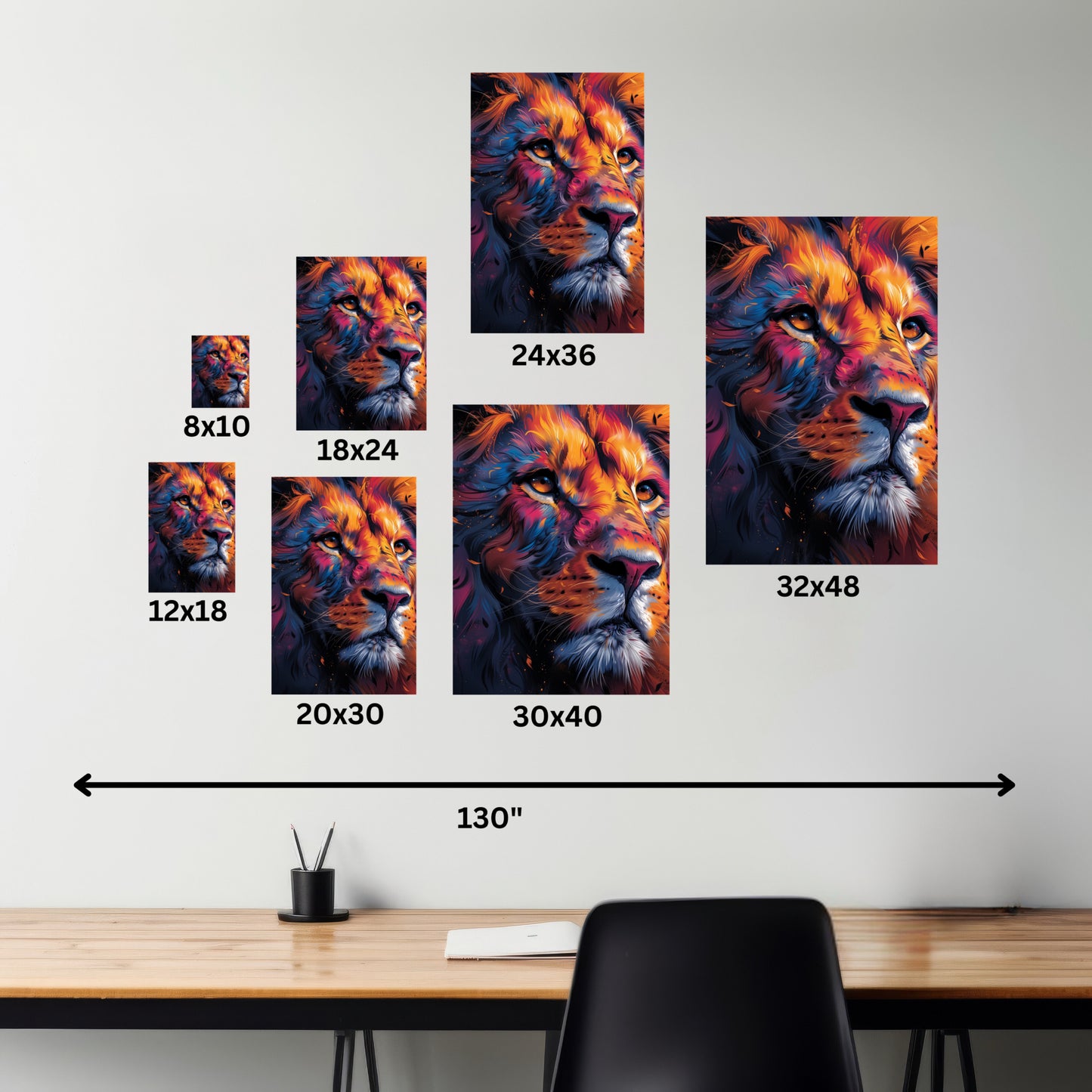 Lion - Illustration Canvas Gallery Wraps