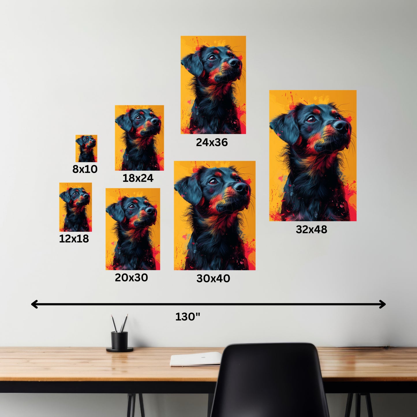 Labrador Dog - Abstract Illustration Canvas Gallery Wraps