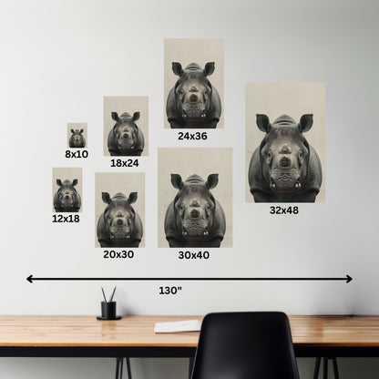 Rhinoceros  Digital Illustration Canvas Gallery Wraps