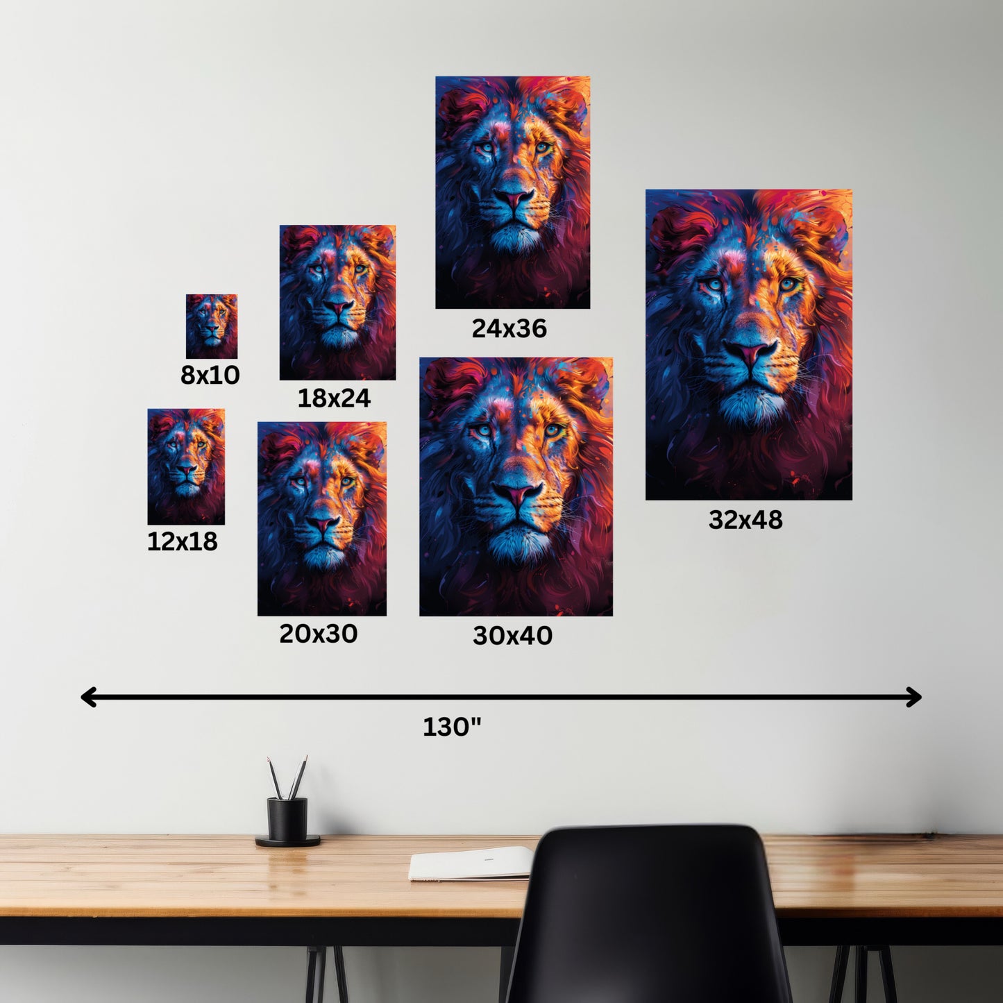 Lion - Illustration  Canvas Gallery Wraps