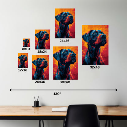 Rottweiler Dog - Abstract Illustration Canvas Gallery Wraps