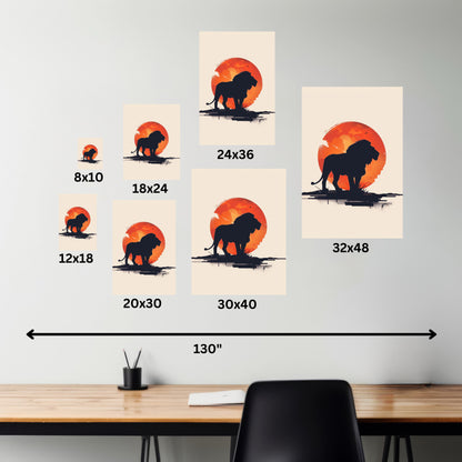 Lion Digital Illustration Canvas Gallery Wraps