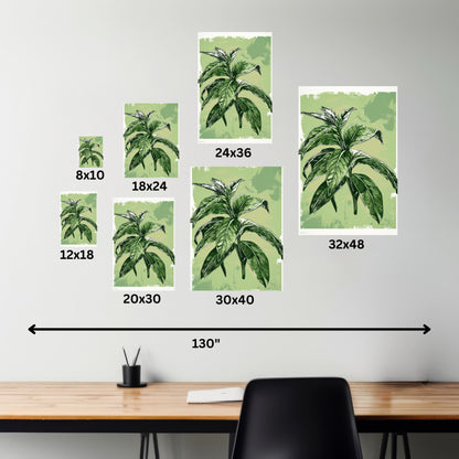 Plant Leaves Digital Illustration Canvas Gallery Wraps