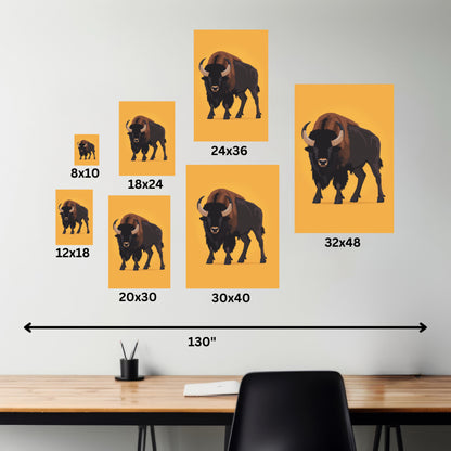 Bison - Digital Illustration Canvas Gallery Wraps